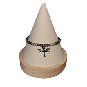 Elegant Silver and Brown Dragonfly Bracelet